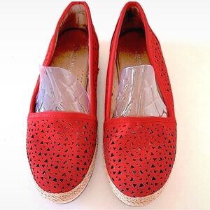 Naturalizer Red Perforated Flats